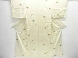 縞に菱模様小紋着物